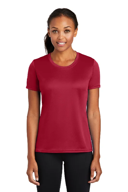 Port & Company Womens Dry Zone Performance Moisture Wicking Short Sleeve Crewneck T-Shirt - Red Oversized T-Shirt Spandex breathable
