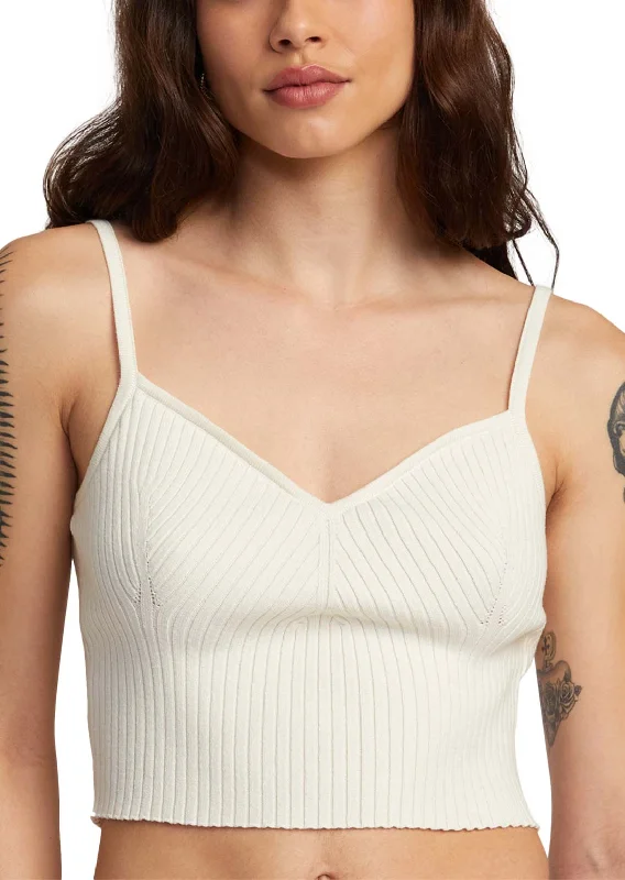 RVCA Women's Silhouette Sweater Tank T-shirts Chenille Blend Fleece Blend Nylon Blend
