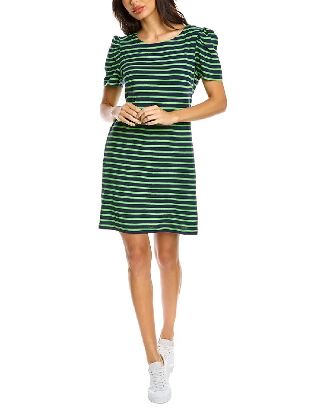 Sail to Sable Striped T-Shirt Dress Front Pockets Side Pockets Patch Pockets