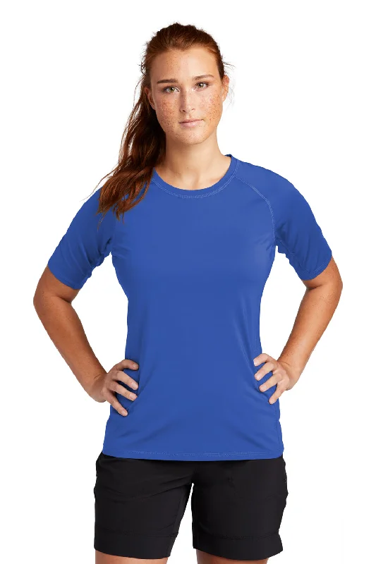 Sport-Tek Womens Rashguard Moisture Wicking Short Sleeve Crewneck T-Shirt - True Royal Blue Anti-Shrink Durable Soft