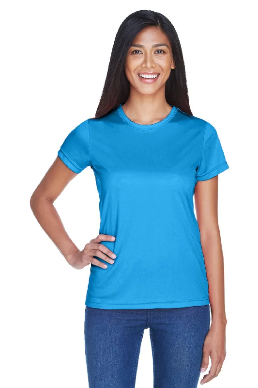 UltraClub Womens Cool & Dry Performance Moisture Wicking Short Sleeve Crewneck T-Shirt - Sapphire Blue Cozy Warm Stylish