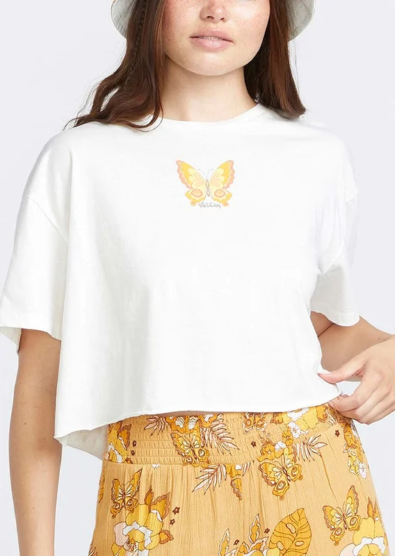 Volcom Women's Sun Keep Trim T-shirt Front Pockets Side Pockets Patch Pockets