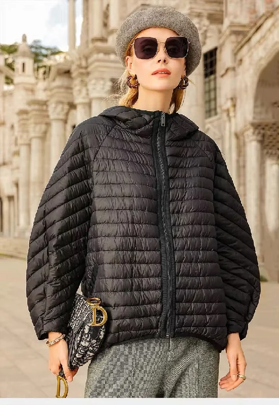 Autumn Lightweight Women's Duck Down Jacket. Women's jacket large size Toggled Jacket Drawstring Jacket Belted Jacket