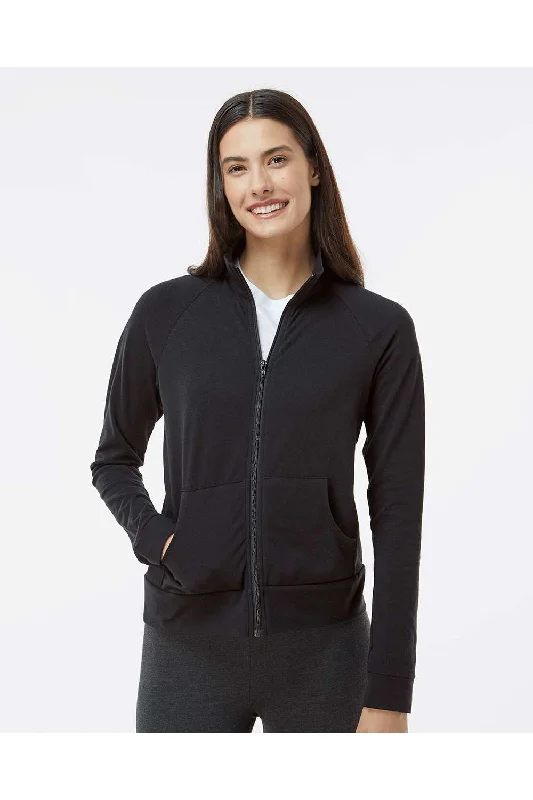 Boxercraft Womens Full Zip Practice Jacket - Black A-Line Jacket Boat Neck Shawl Collar