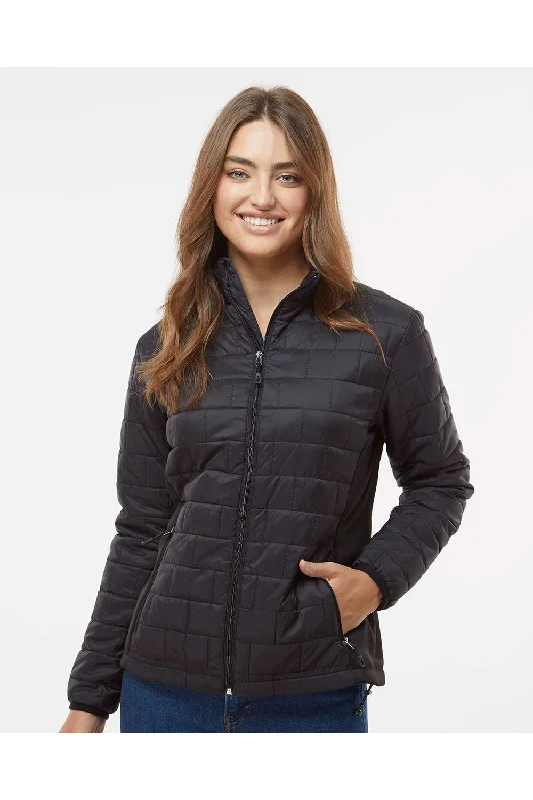 Burnside Womens Element Full Zip Puffer Jacket - Black Mesh Jacket Canvas Jacket Denim Jacket