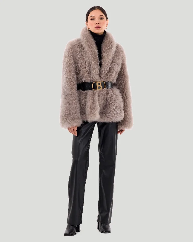 Select Cashmere Goat Jacket Stand-Up Collar Roll-Neck Collar Turtle Neck