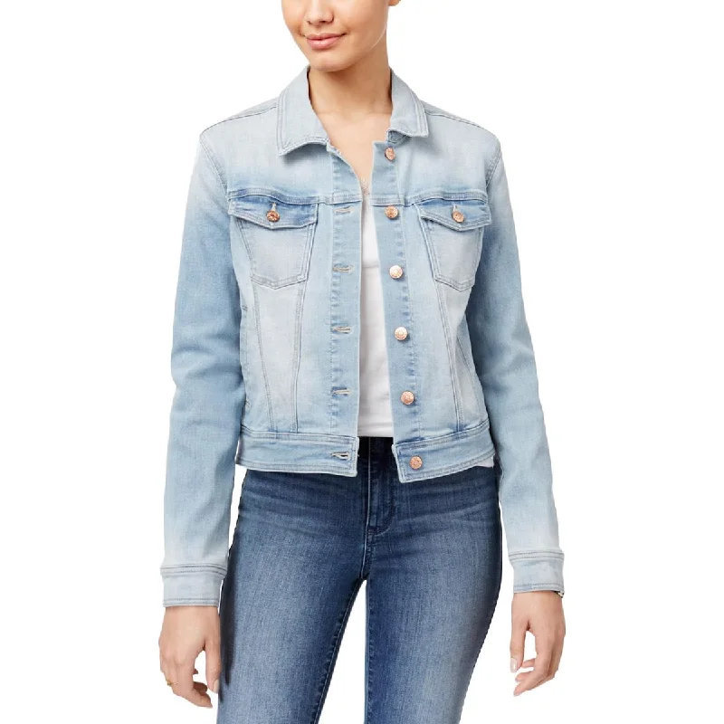 Celebrity Pink Womens Juniors Spring Classic Denim Jacket Mesh Jacket Canvas Jacket Denim Jacket