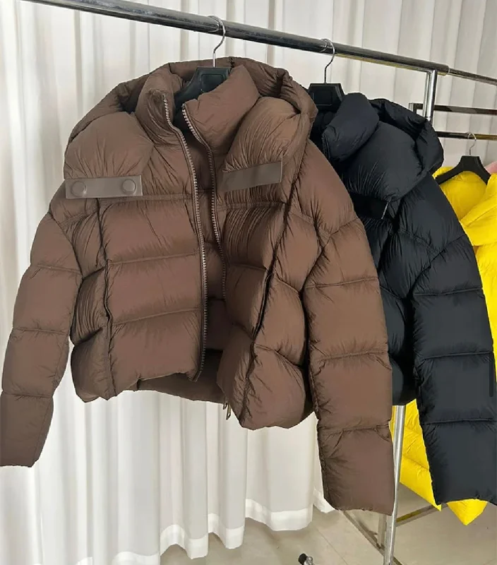 Cozy Chic: Women's Short Hooded Duck Down Jacket. Women's Plus Size Jacket Denim Jacket Leather Jacket Suede Jacket Cozy Chic: Women's Short Hooded Duck Down Jacket. Women's Plus Size Jacket Denim Jacket Leather Jacket Suede Jacket
