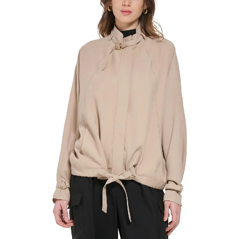 DKNY Womens Stand Collar Warm Soft Shell Jacket Elasticated Jacket Padded Jacket Insulated Jacket