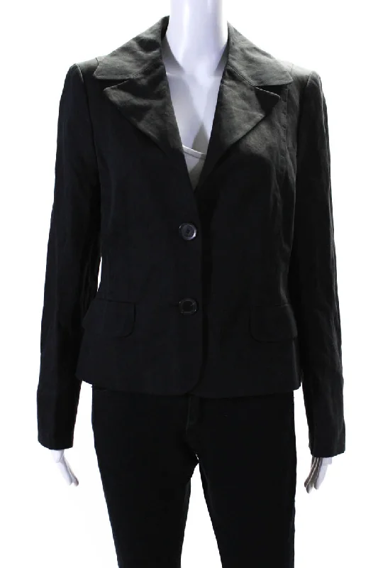 Escada Womens Linen Blend Button Down Light Jacket Black Striped Jacket Polka Dot Jacket Floral Jacket Escada Womens Linen Blend Button Down Light Jacket Black Striped Jacket Polka Dot Jacket Floral Jacket
