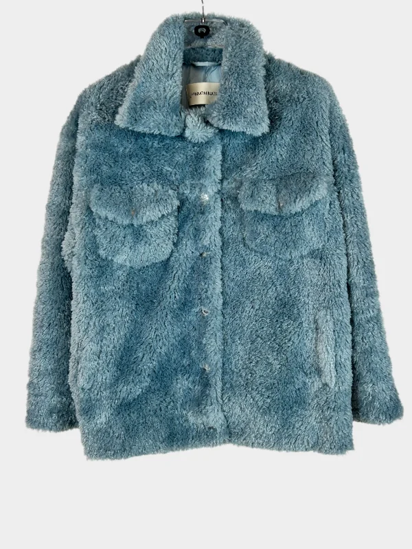 Furry Jacket Zip Front Button Front Snap Front