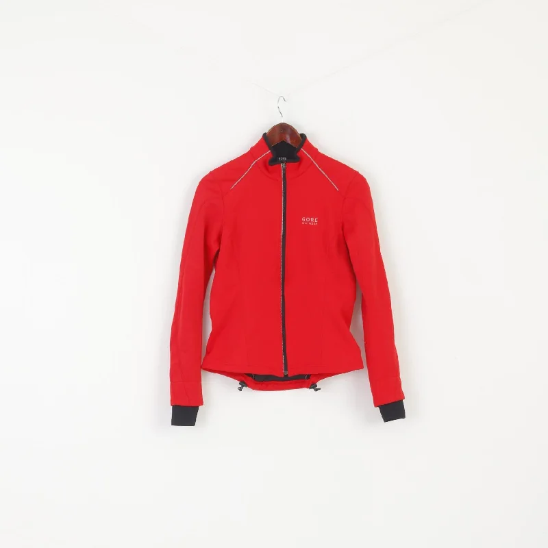 Gore Bike Wear Women 36 S Jacket Red Soft Shell Windstopper Zip Up Cycling Top Embroidered Jacket Appliqued Jacket Beaded Jacket