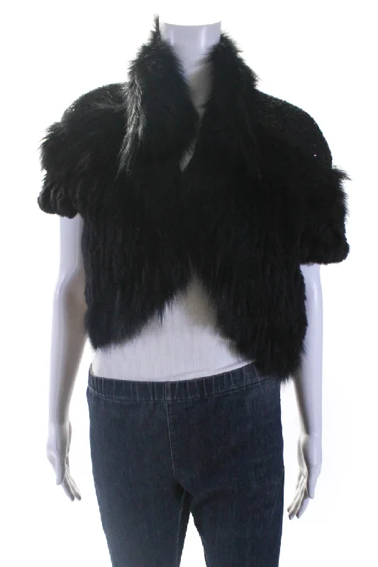 Hockley Womens Knit Rabbit Fur Sequin Short Sleeve Open Front Jacket Black EU 44 Satin Fabric Silk Fabric Chiffon Fabric Hockley Womens Knit Rabbit Fur Sequin Short Sleeve Open Front Jacket Black EU 44 Satin Fabric Silk Fabric Chiffon Fabric