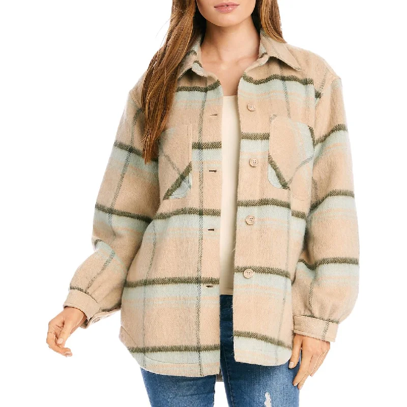 Karen Kane Womens Plaid Lightweight Shirt Jacket Corduroy Jacket Velvet Jacket Brocade Jacket