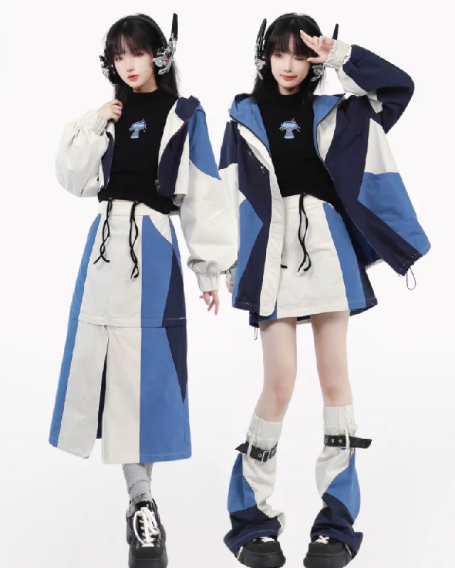 Mechanical Futuristic Jacket Skirt Set（Sold Separately） Wool Jacket Cashmere Jacket Tweed Jacket