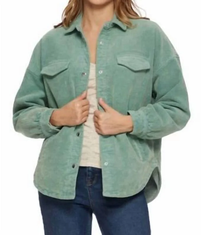 Quilted Overshirt Jacket In Teal Bomber Jacket Anorak Windbreaker