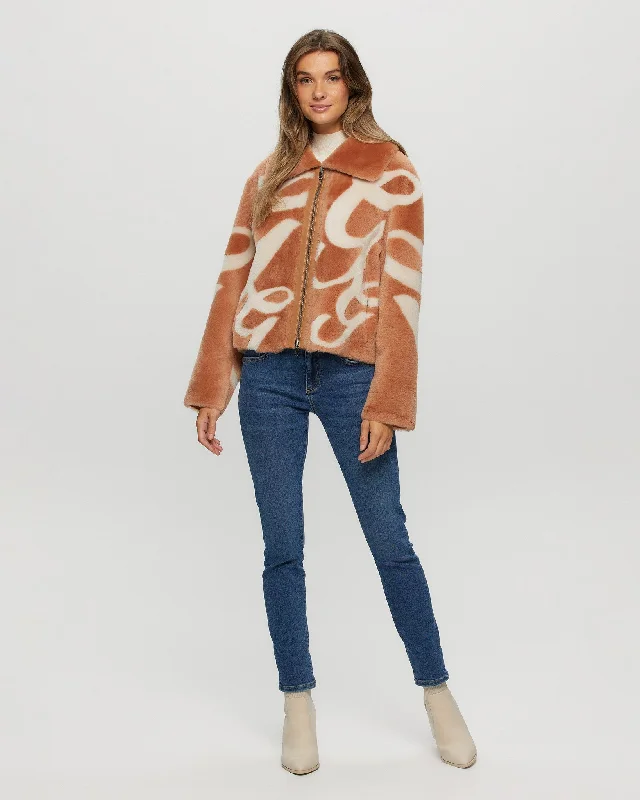 Reversible Merino Shearling Lamb Intarsia Zip Jacket Striped Jacket Polka Dot Jacket Floral Jacket