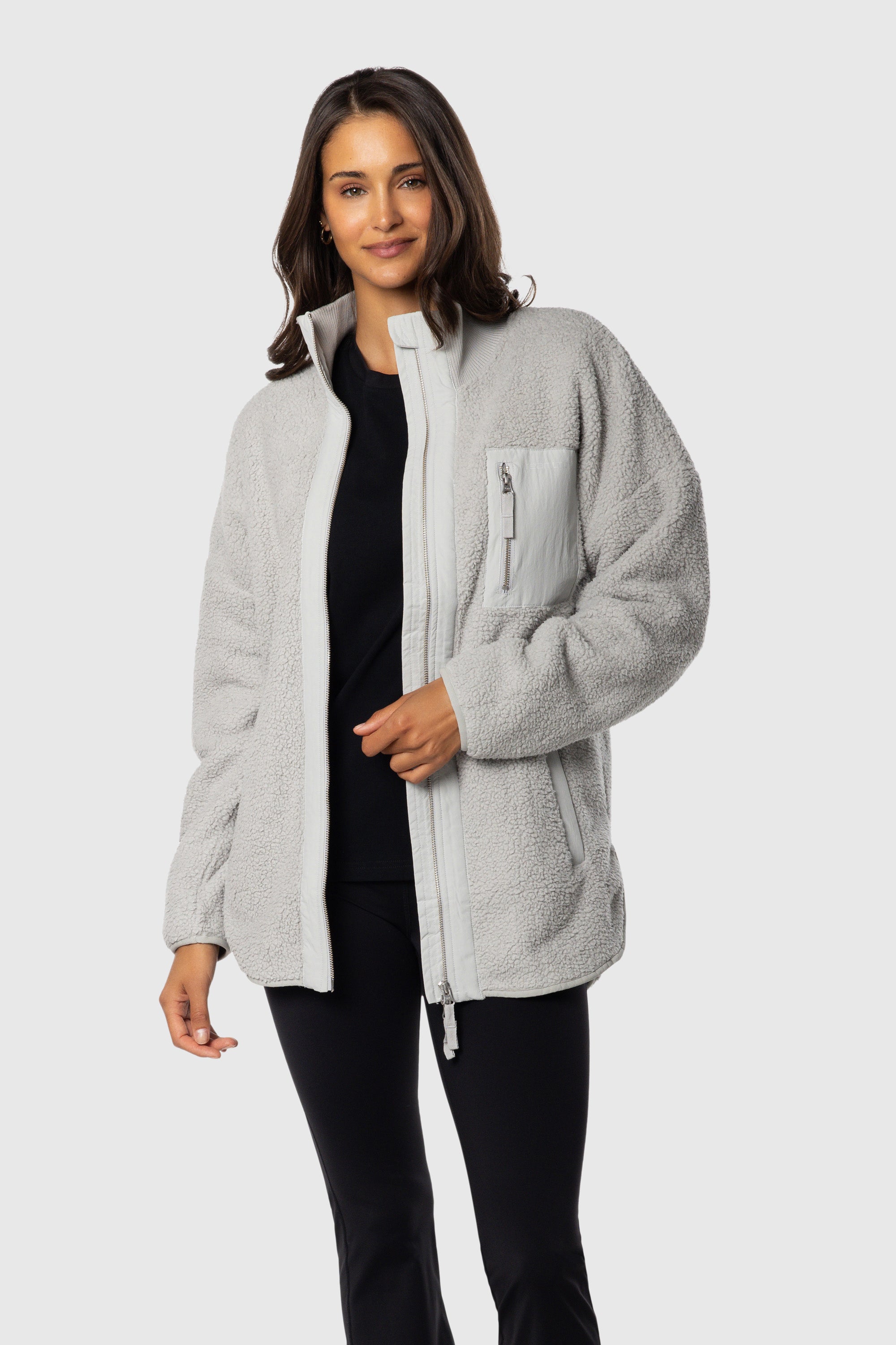 Teddy Zip Jacket Ribbed Jacket Pleated Jacket Ruffled Jacket
