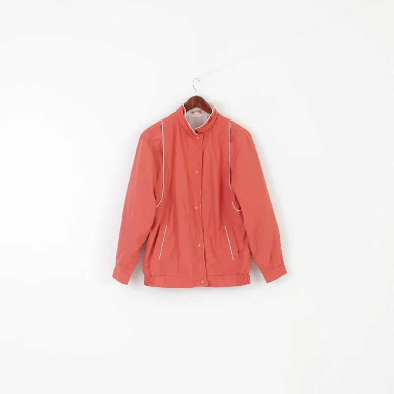 Telemac Women 12 M Bomber Jacket Peach Vintage Retro Snap Light Casual Top Hooded Jacket Caped Jacket Shawl Collar Jacket