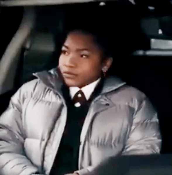 The Equalizer Laya DeLeon Hayes Puffer Jacket Chenille Jacket Brocade Jacket Lace Jacket