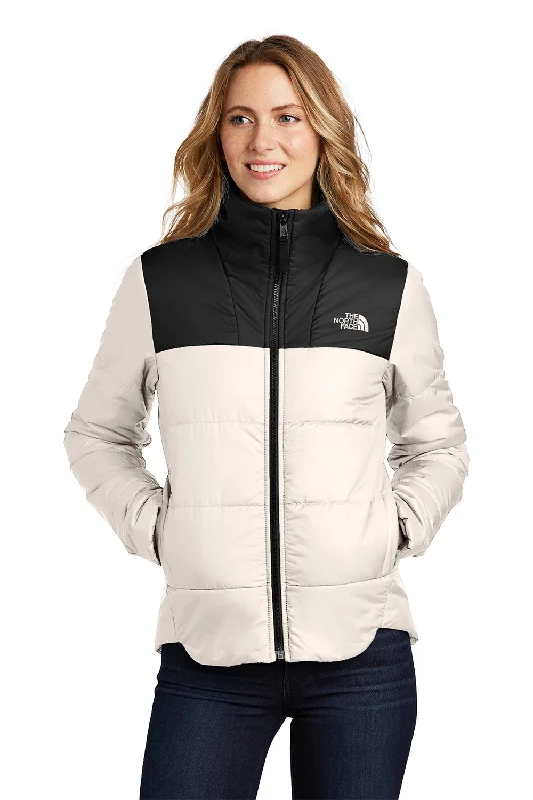 The North Face Womens Everyday Water Resistant Insulated Full Zip Jacket - Vintage White - NEW Print Jacket Jacquard Jacket Embroidered Jacket