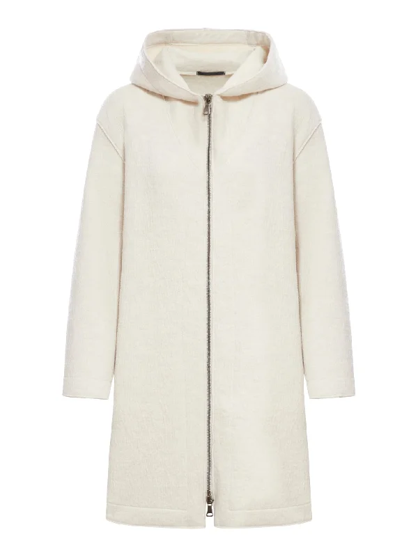 Comfort fit hooded jacket in boiled wool Jersey Jacket Tulle Jacket Batik Jacket
