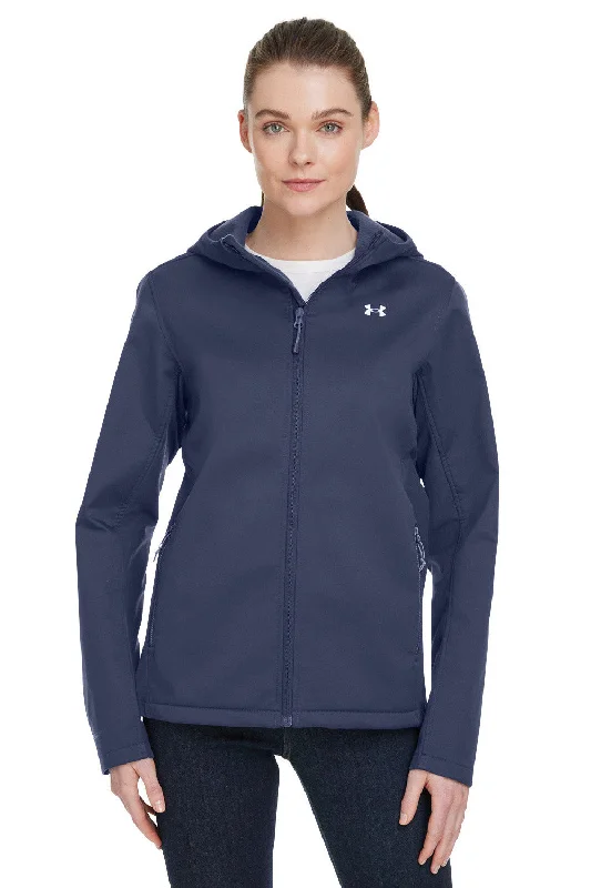 Under Armour Womens CGI Shield 2.0 Windproof & Waterproof Full Zip Hooded Jacket - Midnight Navy Blue Corduroy Jacket Velvet Jacket Brocade Jacket