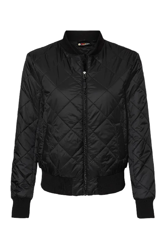 Weatherproof Womens HeatLast Quilted Packable Wind & Water Resistant Full Zip Bomber Jacket - Black - NEW Faux Fur Jacket Real Fur Jacket Shearling Jacket