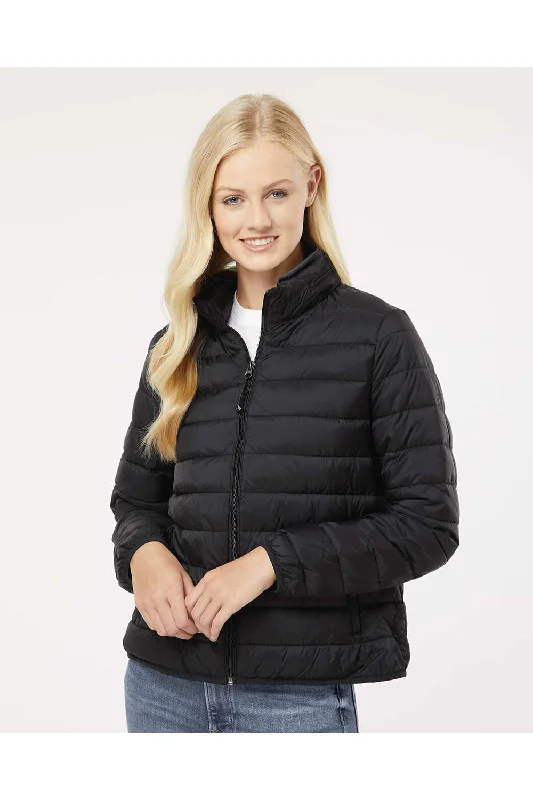 Weatherproof Womens PillowPac Wind & Water Resistant Full Zip Puffer Jacket - Black - NEW Collared Jacket Crew Neck Jacket Turtle Neck Jacket