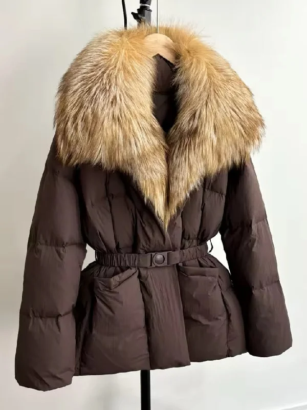 Women's Down Jacket with Natural Fur – Ultimate Winter Luxury. Women's plus size jacket Denim Jacket Leather Jacket Suede Jacket