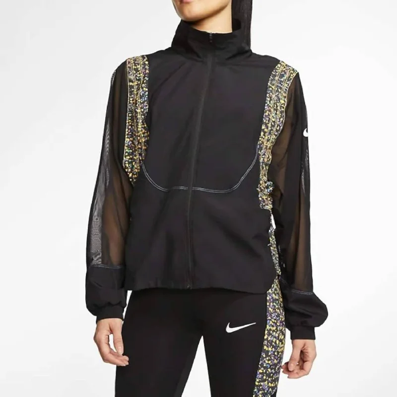 Women's Icon Clash Jacket In Black Denim Fabric Leather Fabric Suede Fabric