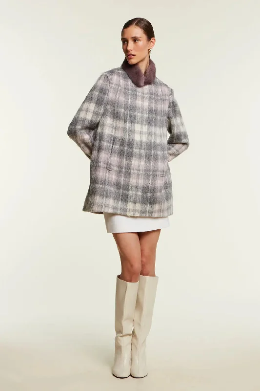 Womens jacket with mink fur collar Cotton Jacket Linen Jacket Terry Jacket