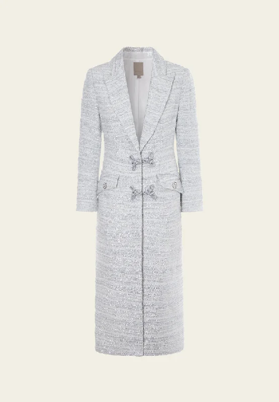 Single-breasted Peak-lapel Chinese knot Coat Fitted Tailored Blazer