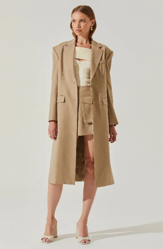 Brylee Wool Blend Coat Belted Wool Overcoat