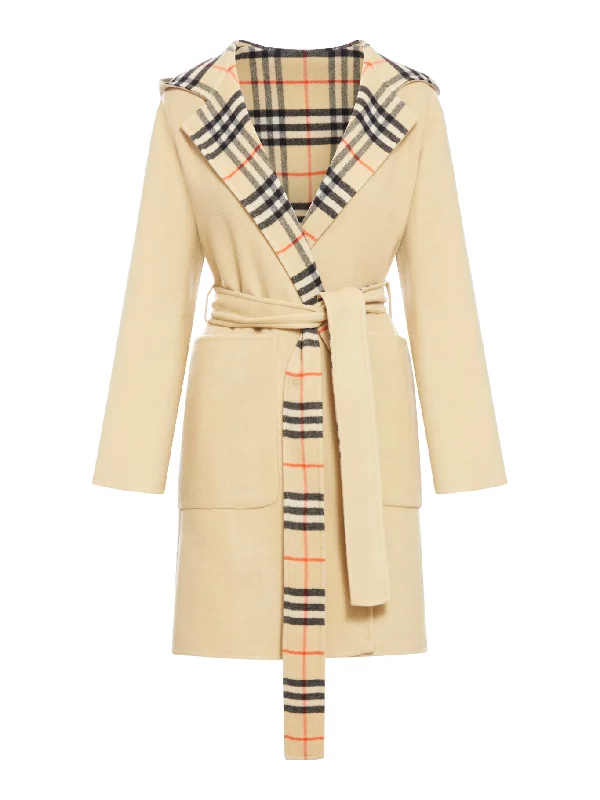 Coat with Vintage Check pattern Classic Riding Jacket