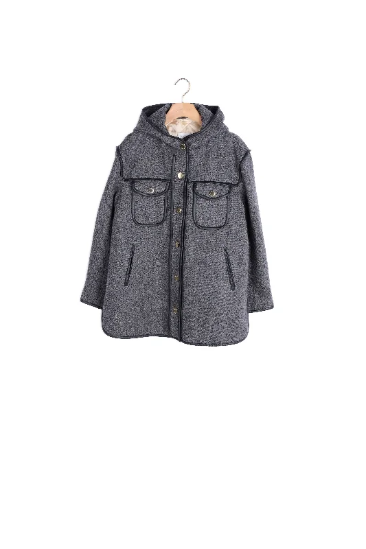 OUTERWEAR Gris Cropped Moto Jacket