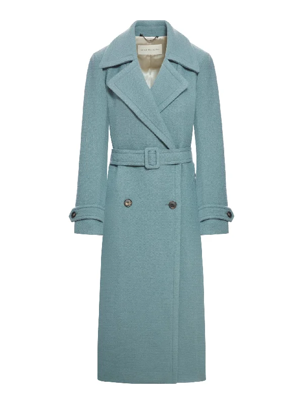 long wool coat Puff Shoulder Coat