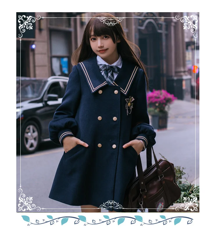 Eieyomi~Lolita Velvet Padded JK Coat High-Collar Puffer Coat