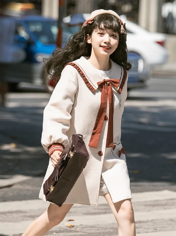 Eieyomi~Japanese Style Lolita Winter JK Coat Longline Wool Coat