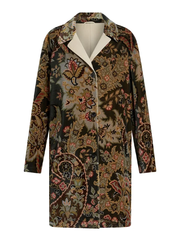 FLORAL PAISLEY VELVET COAT Luxury Cashmere Wrap