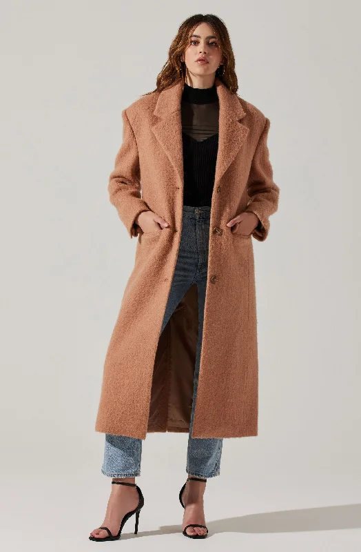 Etta Wool Blend Coat Fleece Lined Windbreaker
