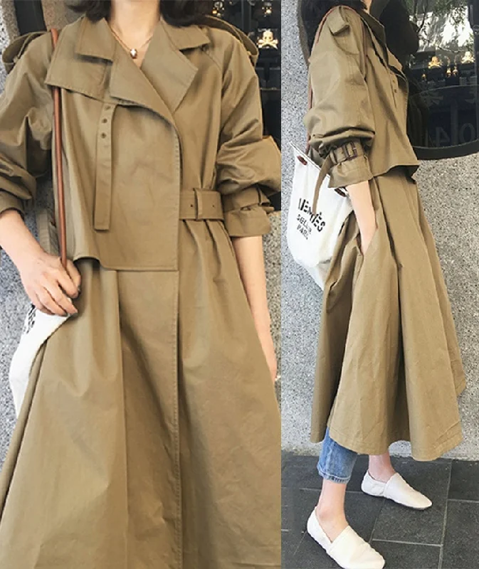 Fashion slim long outerwear autumn long-sleeved trench coat     S123 Fur-Lined Aviator Coat