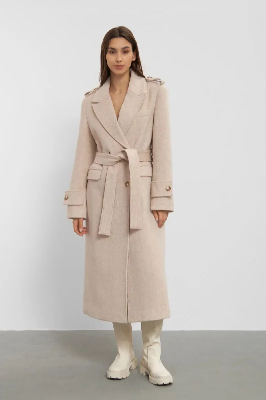 Kelby Coat - Beige Button-Up Cardigan Coat