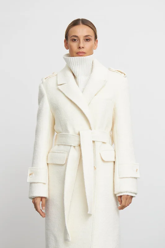 Kelby Coat - Boucle white Stretchy Active Jacket