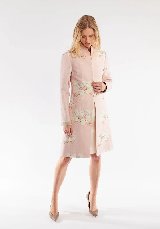 Libby Coat | Jean Pink Floral Linen Relaxed Utility Shacket
