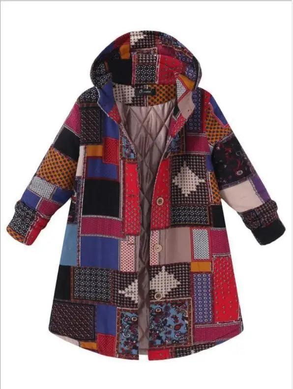 Button cotton and linen coat Cropped Fleece Jacket