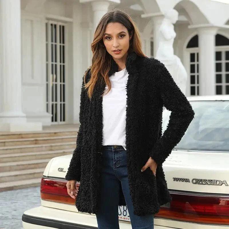 Long warm woolen coat Knit Longline Duster
