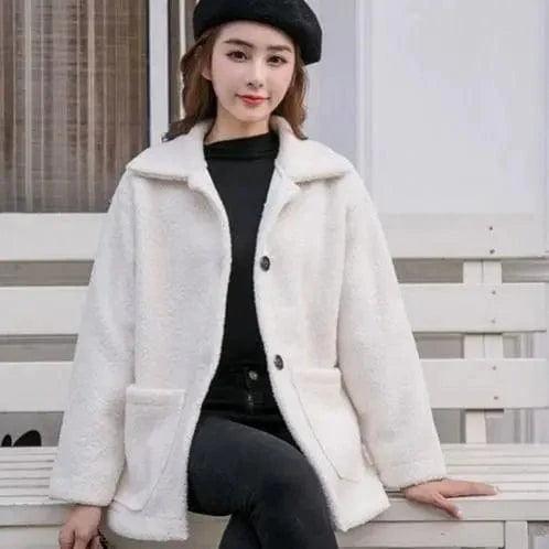 New Korean Casual Fur Coat With Thickened Velvet And Warmth Embroidered Kimono Coat