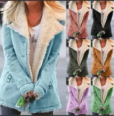 Women's Plus Velvet Thick Warm Cotton Coat Insulated Snow Jacket