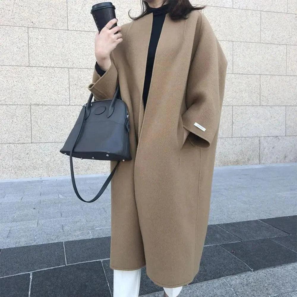 Women's Solid Color Straight Long Coat Quilted Puffer Jacket